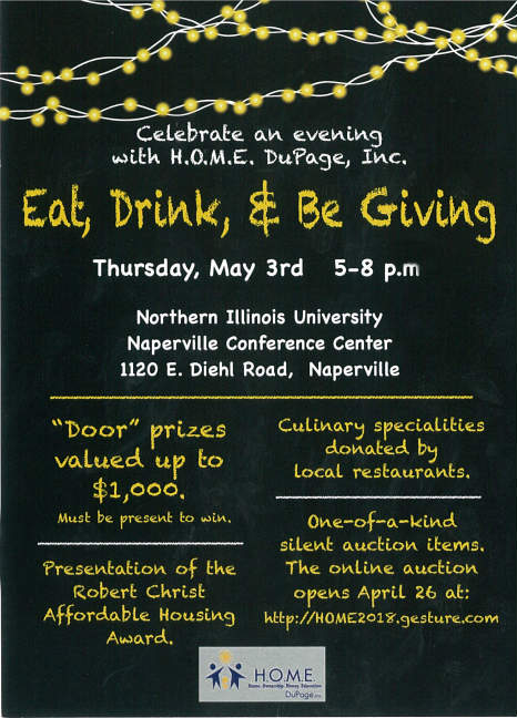 Eat, Drink & Be Giving with HOME DuPage
